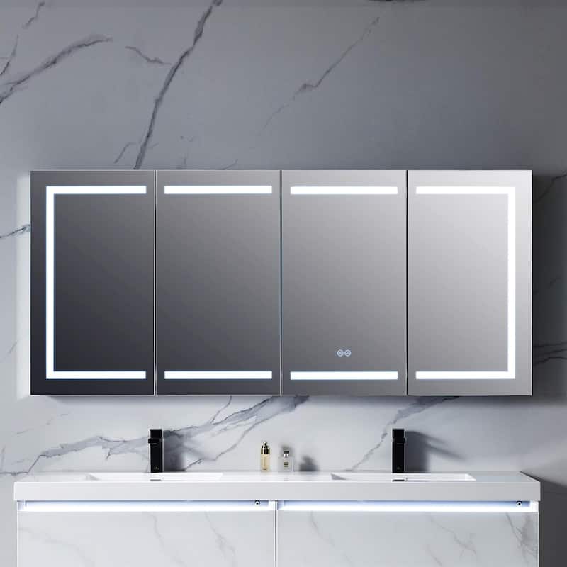 Blossom LED Lighted Mirror Medicine Cabinet for Bathroom - 72x32