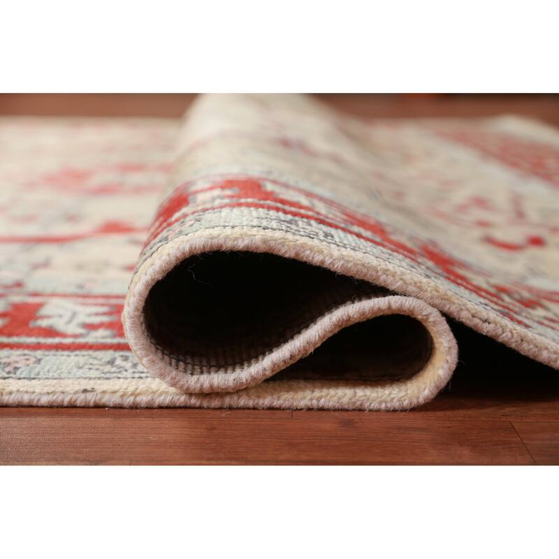 Hand Knotted Oriental 100% Wool Carpet Traditional Medallion Beige & Ivories Heriz (serapi) Area Rug - 11' 9'' X 8' 9''