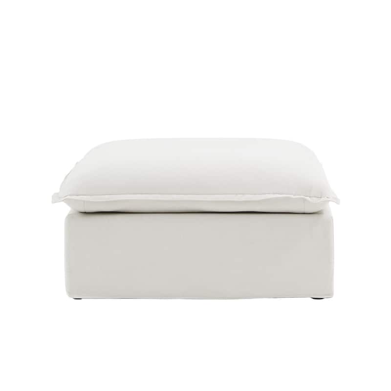 U Shape Couches for Living Room, 6-Seat Convertible Sectional Sofa With Ottoman