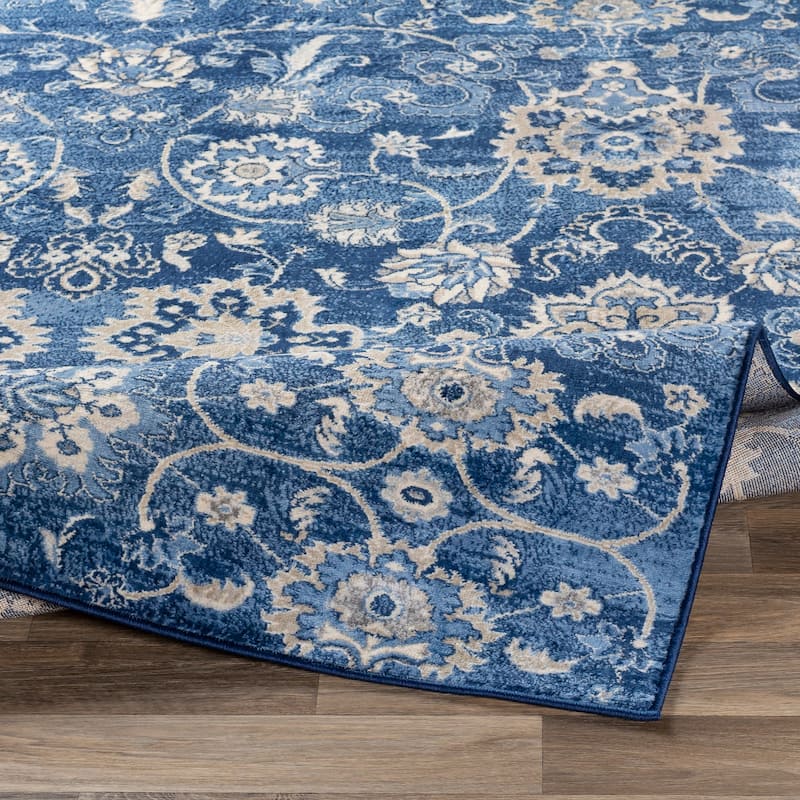 Copper Grove Ettiene Vintage Floral Trellis Area Rug