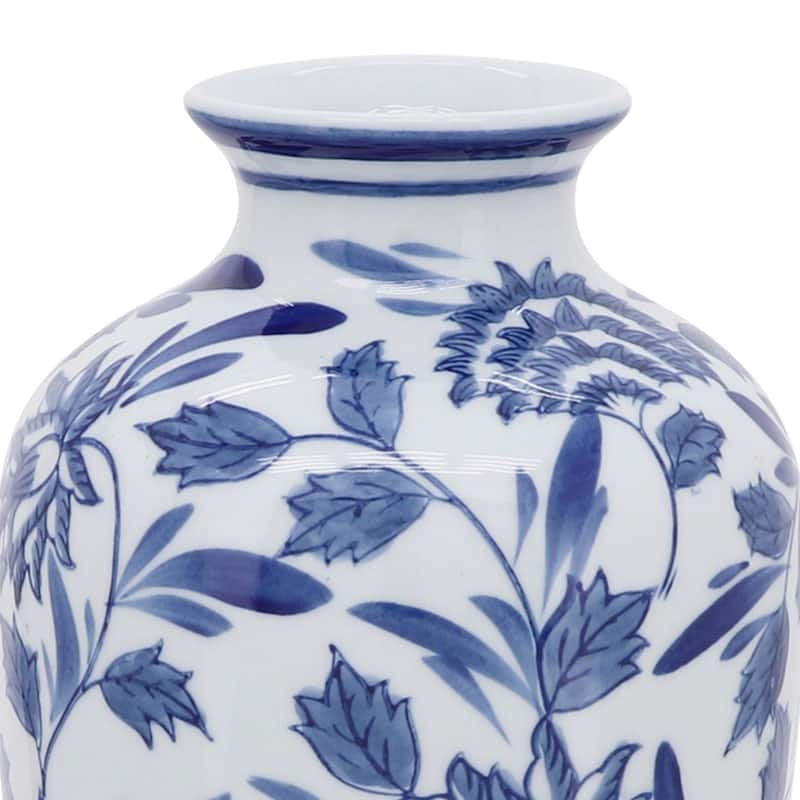 Decorative Ceramic Chinoiserie Vase for Home Decor Styling - 13", Blue