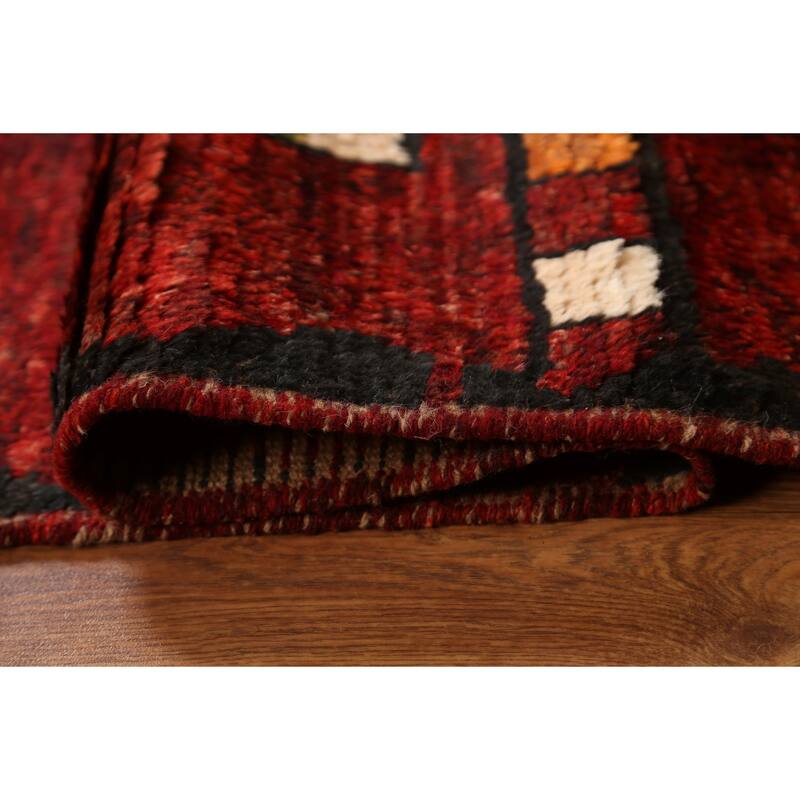 Hand Knotted Oriental 100% Wool Carpet Modern Tribal Red Moroccan Area Rug - 7' 9'' X 5' 8''