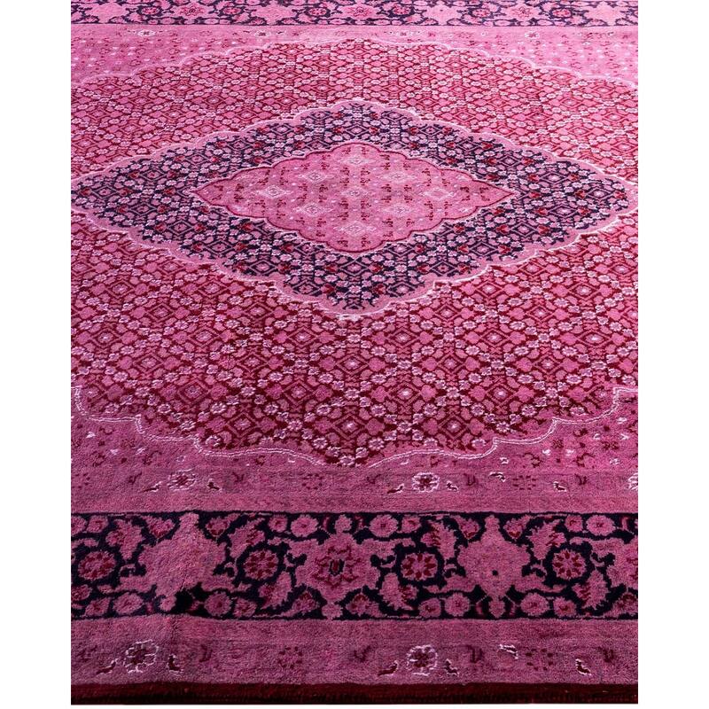 Fine Vibrance One-of-a-Kind Hand-Knotted Area Rug - Pink, 6' 1" x 9' 5" - 6' 1" x 9' 5"