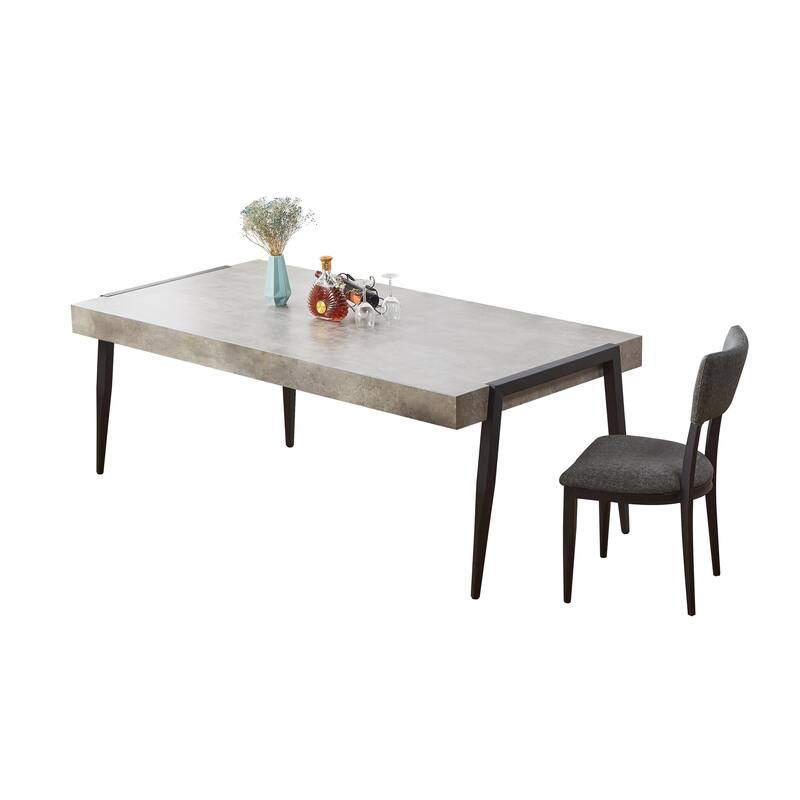 Camden Black Gray Marble-Style MDF Melamine Modern Dining Table