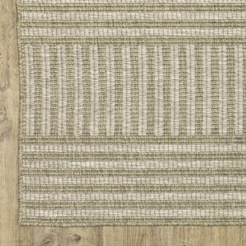 Vista Home Tangelo Woven Stripe Tan/Brown Ultimate Performance Rug.