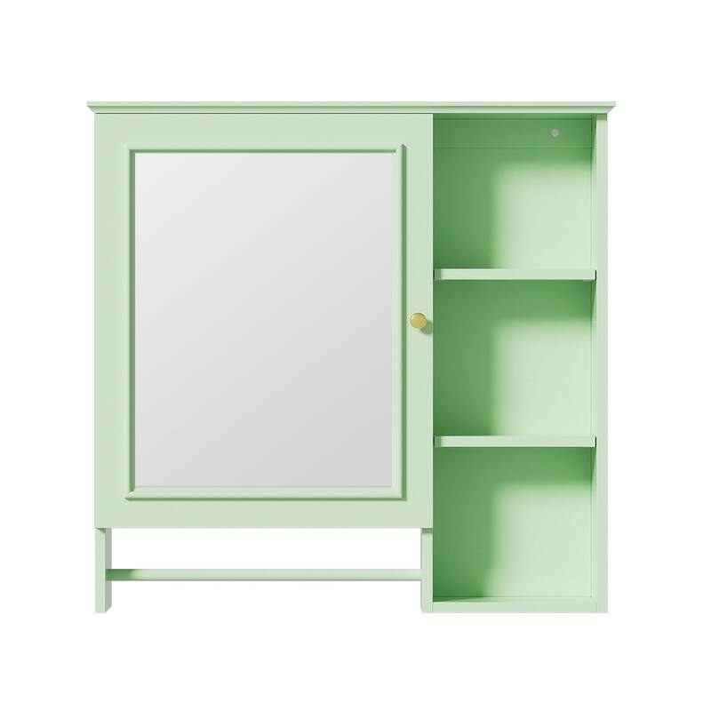 Wall-Mounted Bathroom Storage Cabinet with Large Mirror Door