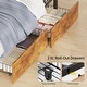 preview thumbnail 10 of 24, LED Kids Bunk Bed with Desk Twin Over Twin Metal Loft Bed 2 Drawers Power Outlets
