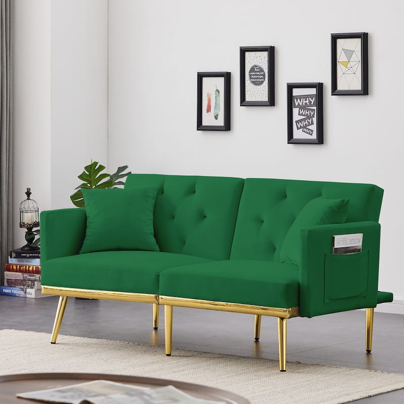 Modern Velvet Sofa Bed for Living Room, Office, Spacious Space