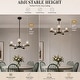 preview thumbnail 10 of 9, Modern Industrial 5-Light Matte Black/Gold Chandelier Globe Glass Shades Pendant Light Fixture for Dining Room - 22" D x 14" H
