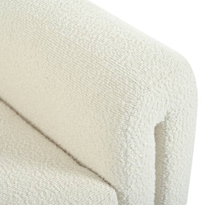 Modern Bouclé Upholstered Accent Chair - Ideal for Living Room, Bedroom & Office, with Sturdy Support and Luxurious Comfort