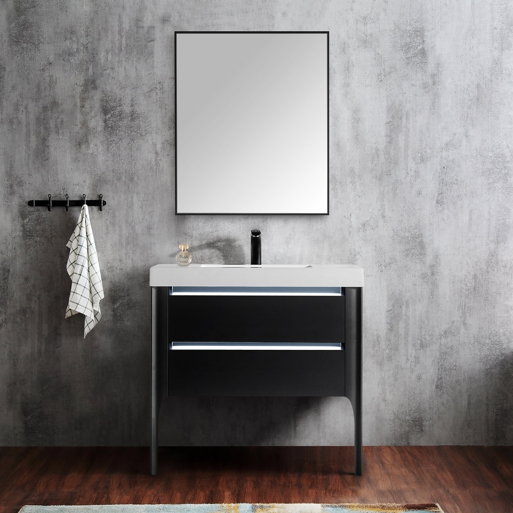 Willa 36" Single Bathroom Vanity Set with LED Lights