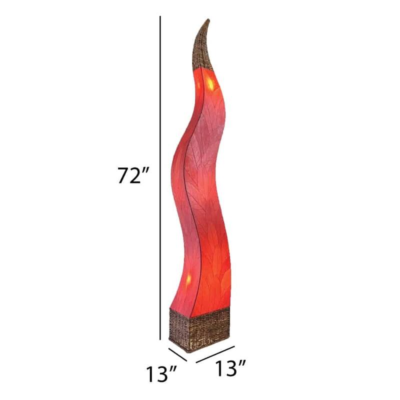 Eangee Handmade Flame Giant Lamp, Cocoa Leaves Shade, 13 x 13 x 72 in. - 13 x 13 x 72