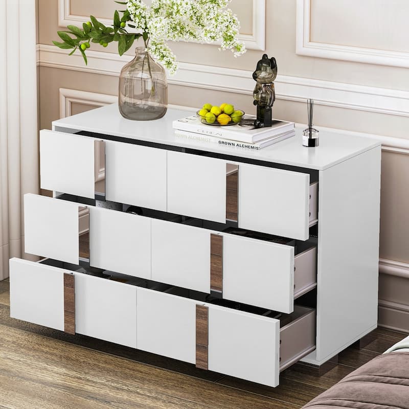 Elegant Modern Dresser with Metal Handle