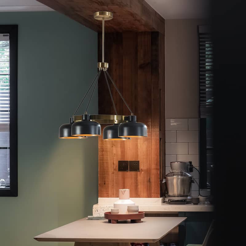 4-Light Modern Bowl-Shaped Chandelier Light Fixture