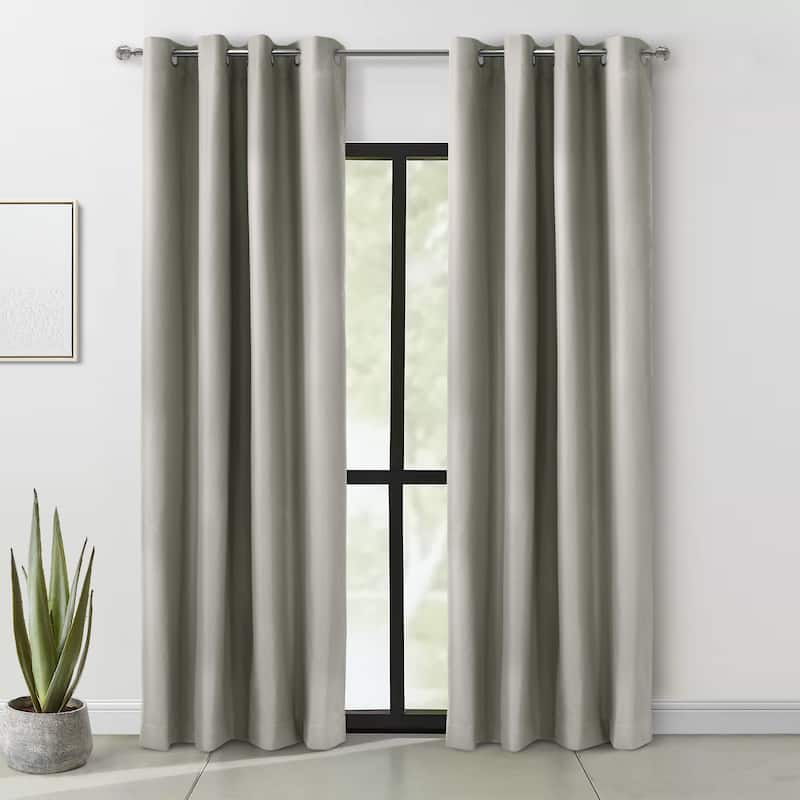 Alpine Blackout Grommet Curtain Panel - 52" x 63" - Light Grey
