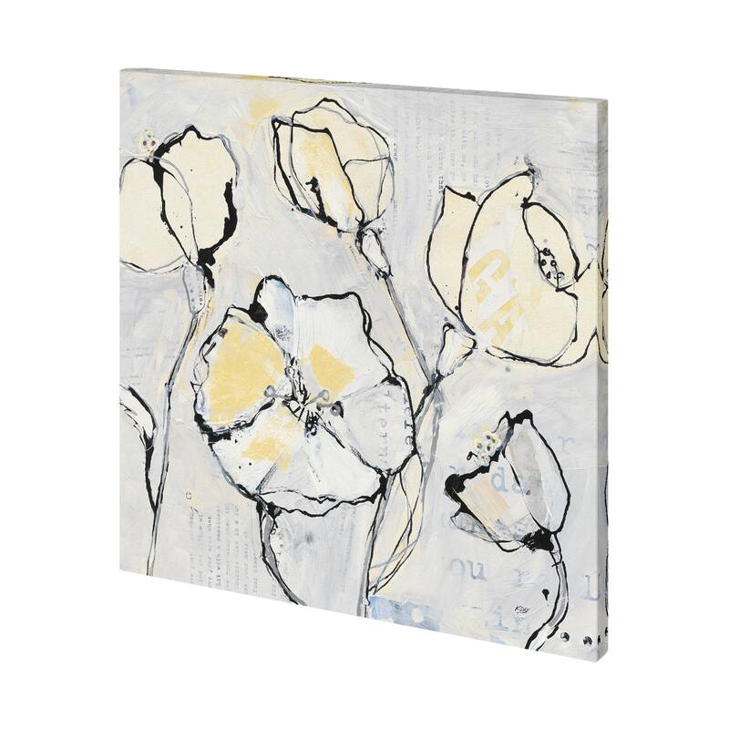 Again III with Yellow (30 x 30) Canvas Art Print - Small