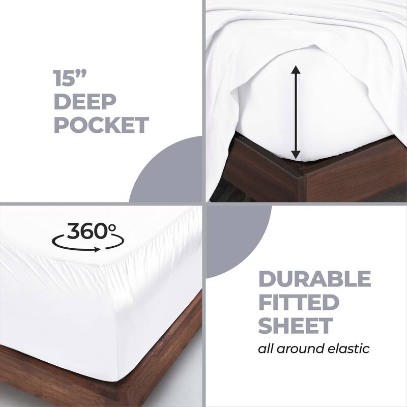 Superior Modal From Beechwood 400 Thread Count Deep Pocket Bed Sheet Set