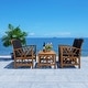 preview thumbnail 89 of 117, SAFAVIEH Fontana 4-piece Acacia Solid Wood Outdoor Conversation Patio Set