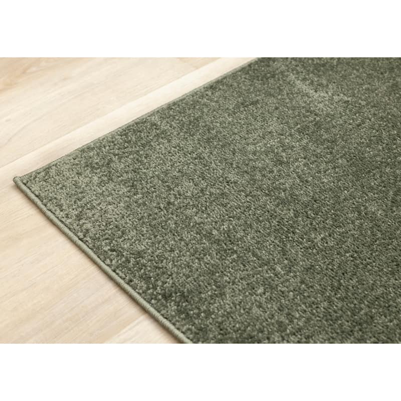 Marley Collection - Geometric Modern Green Grey White Area Rug