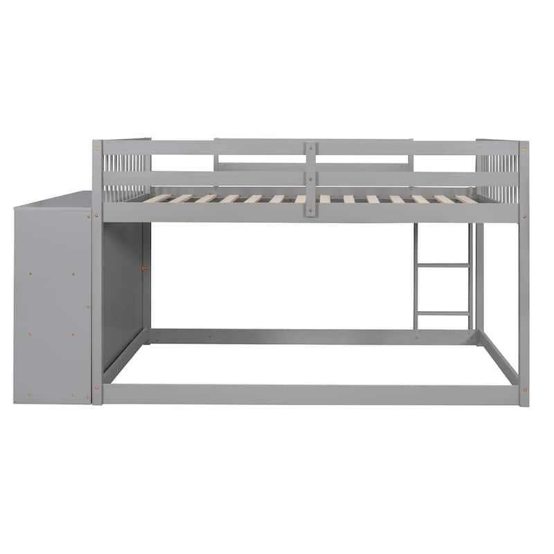 Bunk Bed with 4 Drawers and 3 Shelves