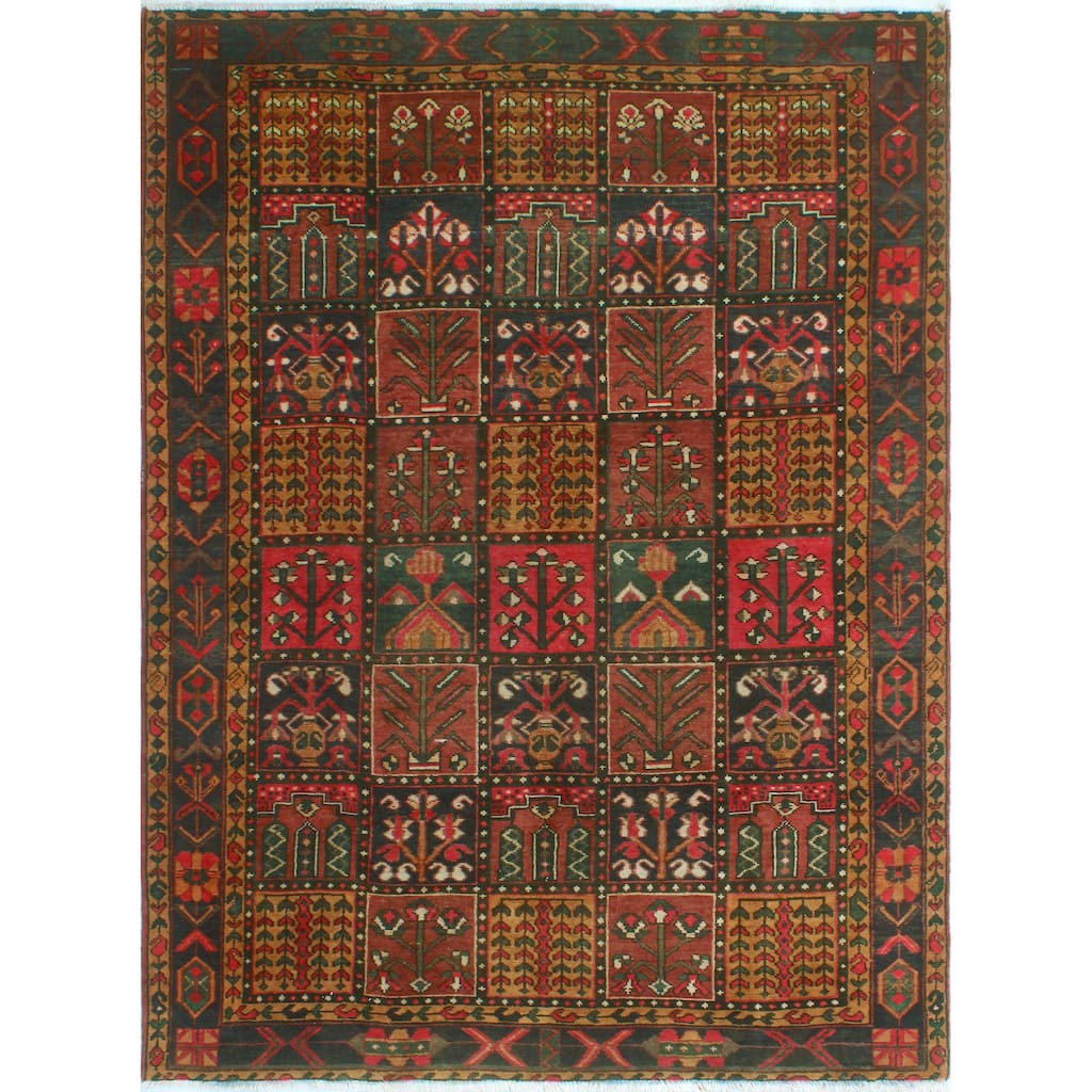 Fine Vintage Bakhtiari Kayleigh Charcoal/Brown Rug - 6'8" x 9'6"