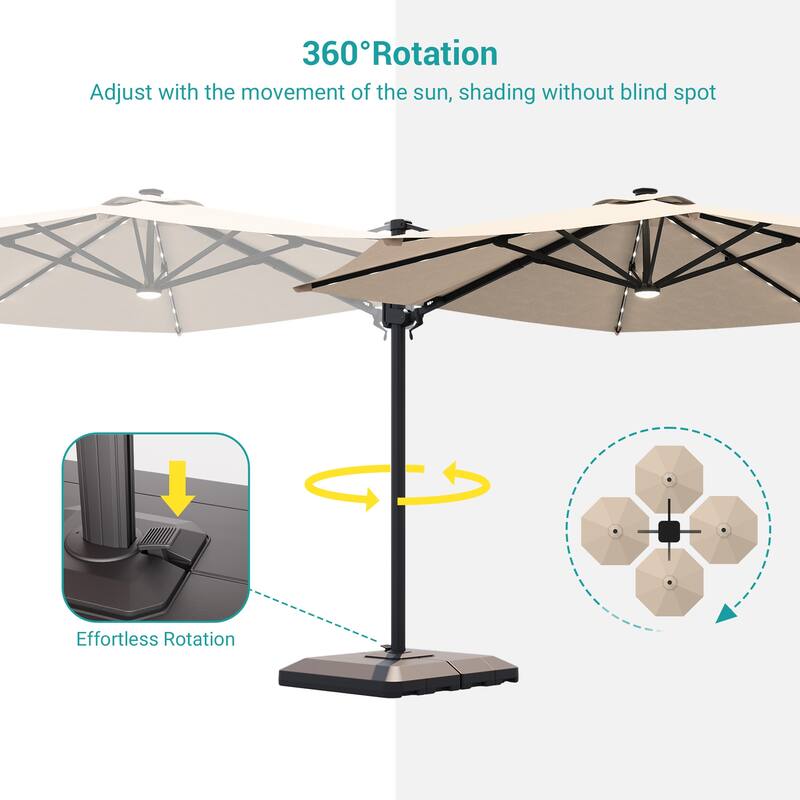 Sonkuki Outdoor 10FT LED Patio umbrella for Garden