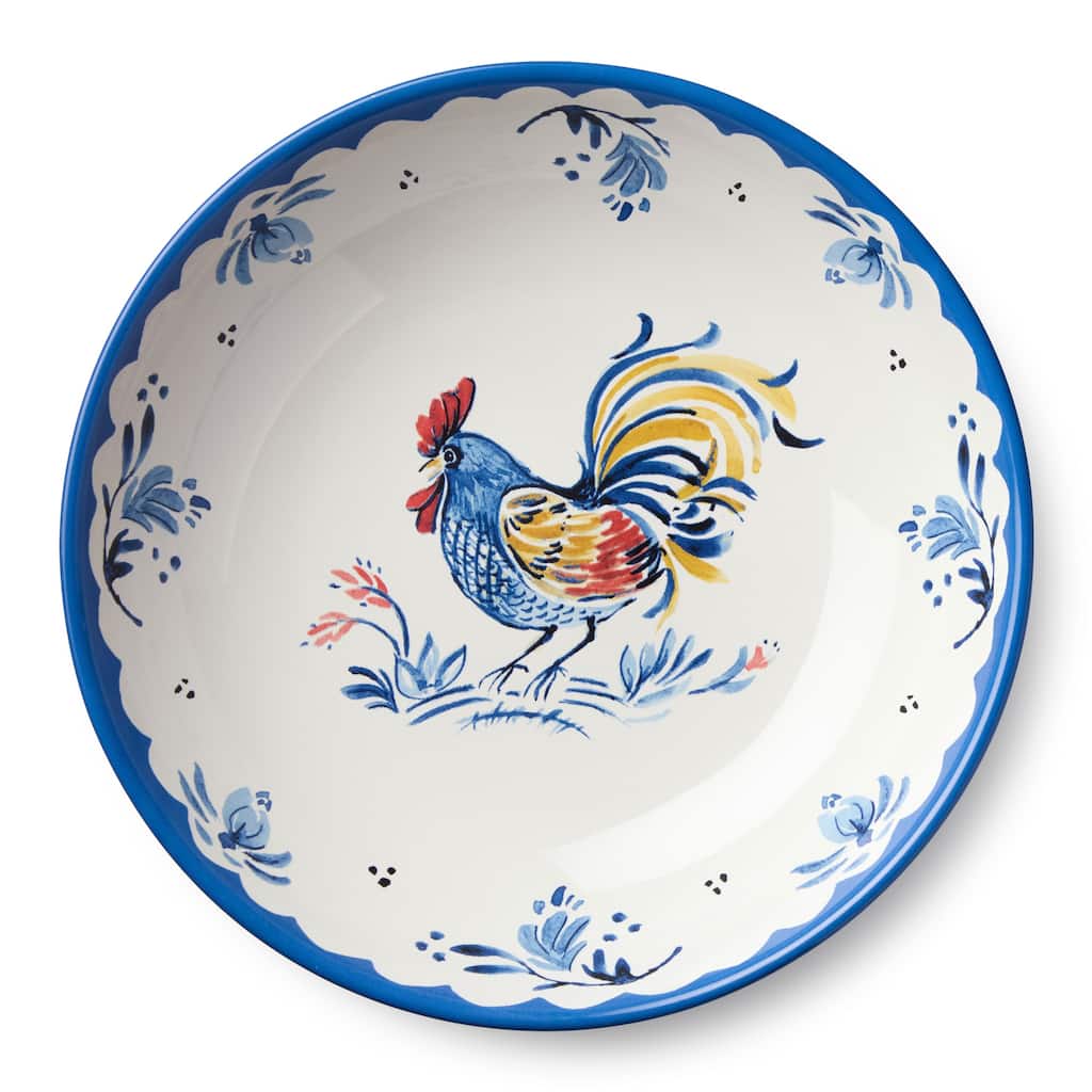 Certified International French Rooster 128 oz. Serving Bowl 13" x 3" - 13.00"L x 13.00"W x 3.00"H