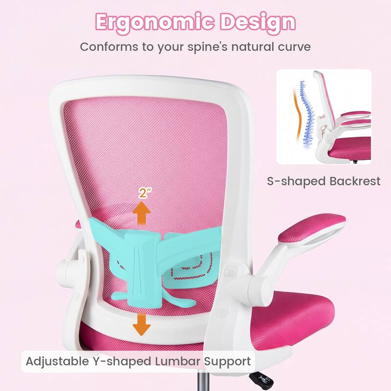 Gymax 2PCS Home Office Drafting Chair w/Flip-Up Armrests Adjustable