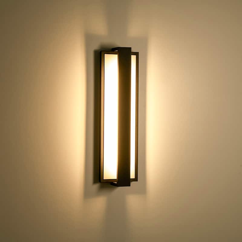 Modern Black Rectangular Linear LED Outdoor Wall Lights/Sconce Lighting