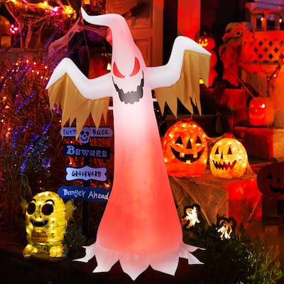 6ft Halloween Inflatable Ghost Blow up Halloween Decor w/ LED Lights