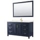 preview thumbnail 50 of 71, Daria 60 Inch Single Vanity, Cultured Marble Top, 58 Inch Mirror Dark Blue, Gold Trim, Carrara Cultured Marble Top
