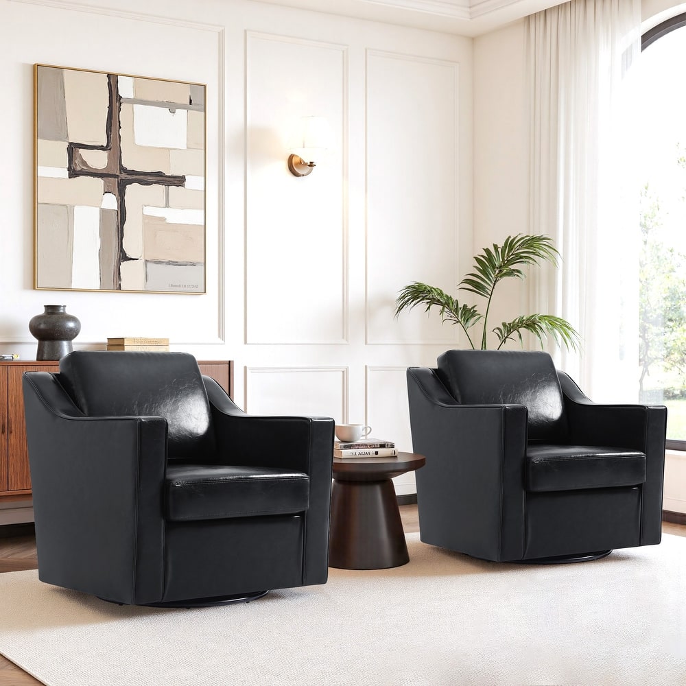 Modern Swivel Upholstered Armchair Accent chair Set of 2