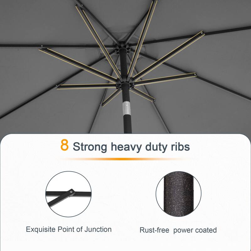 LIVOOSUN 9ft Patio Umbrella Outdoor Table Umbrella with Tilt and Crank