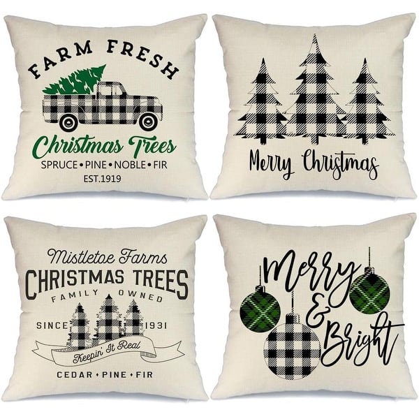 Throw Pillow Covers 18X18 Set of 4, Decorative Pillows for Couch
