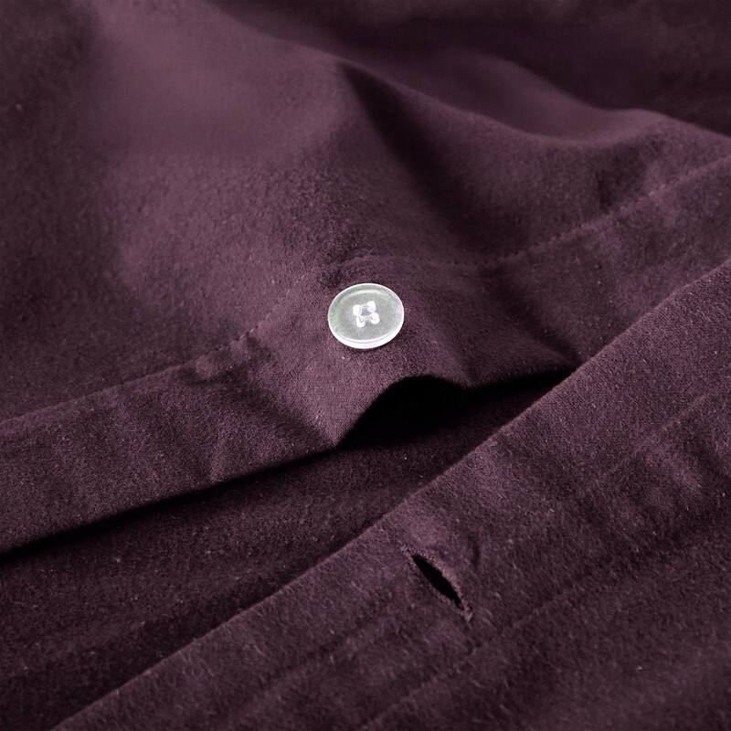 Superior Classic Solid Flannel Cotton Duvet Cover Set
