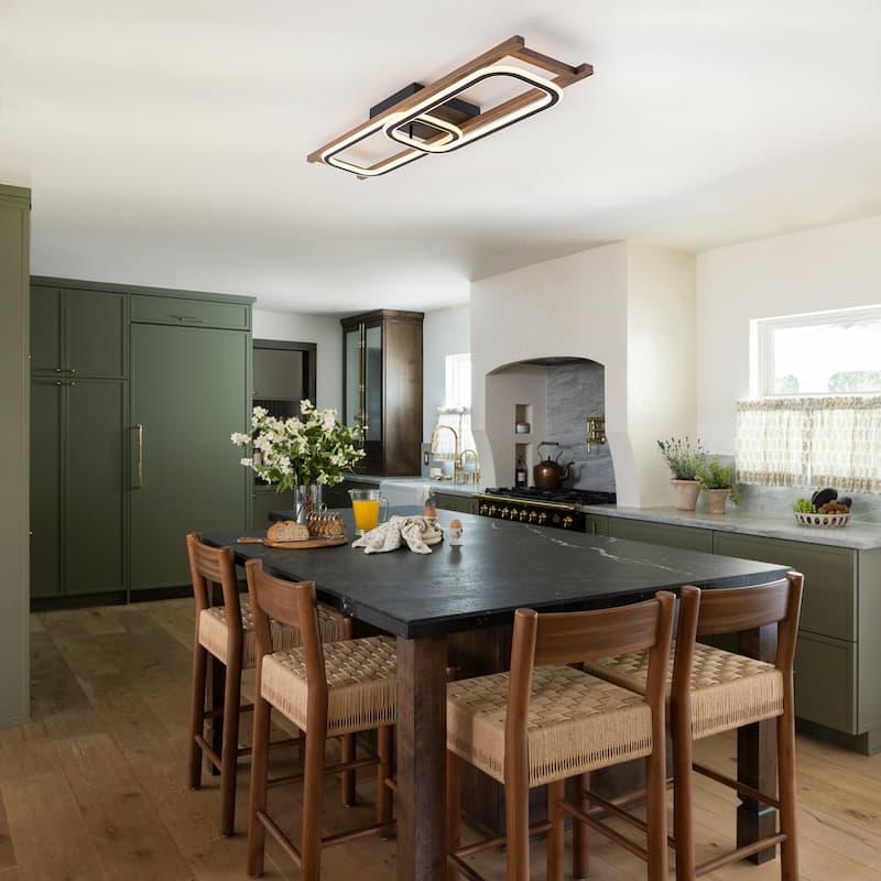 Modern Farmhouse Rectangle LED Semi Flush Mount