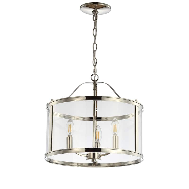 SAFAVIEH Lighting Jude Adjustable 3-light LED Nickle Pendant - 16"x16"x18.5-90.5"