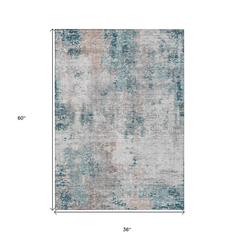 HomeRoots Abstract Transitional Rectangle Outdoor Rug