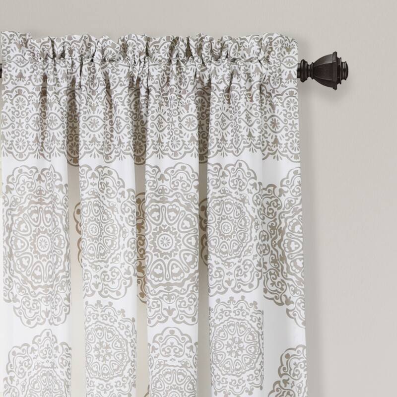 Lush Decor Stripe Medallion Room Darkening Curtain Panel Pair