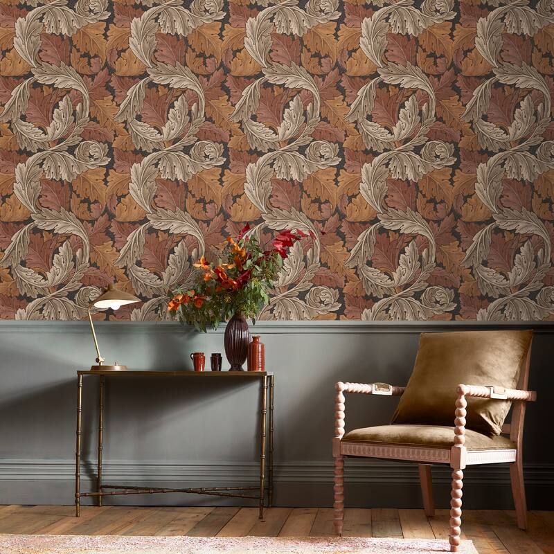 William Morris Acanthus Burnt Orange Wallpaper