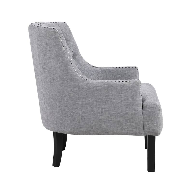 Modern Traditional Chenille Accent Chair with Elegant Nailhead Trim