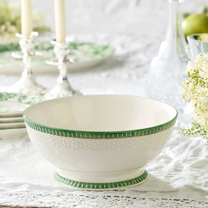 Certified International Le Jardin Embossed Rattan Deep Bowl - 10.875"W x 10.875"D x 4.75"H