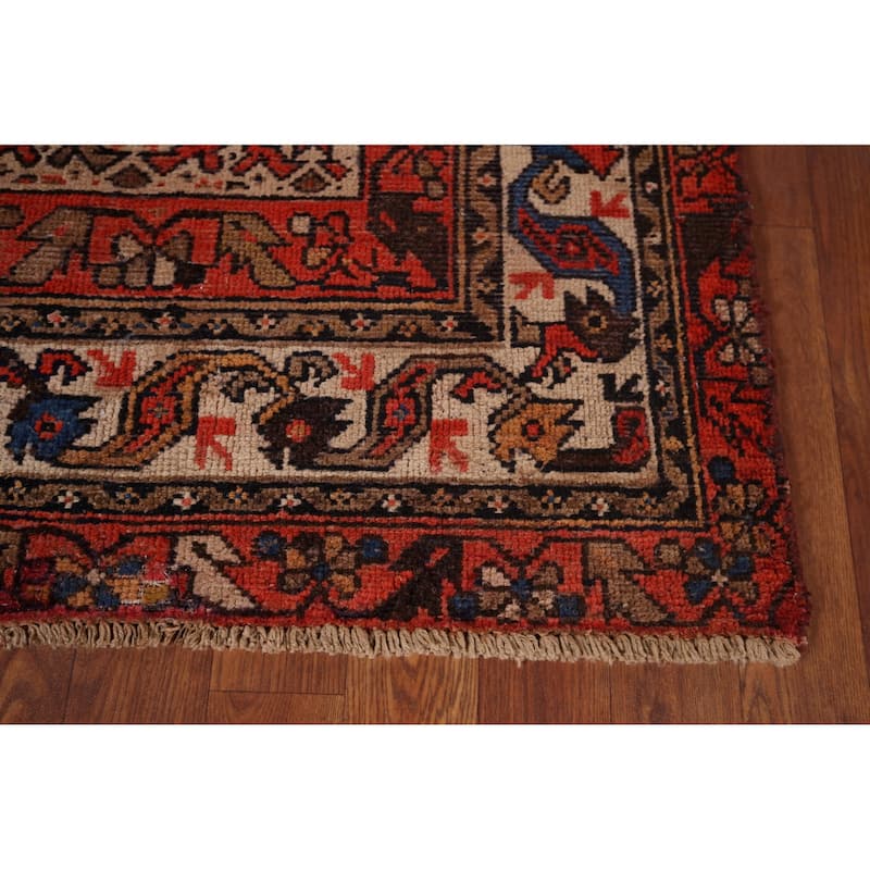 Blue & Orange Malayer Persian Antique Area Rug Handmade Wool Carpet - 5'0"x 11'1"