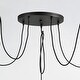 preview thumbnail 3 of 2, Early Electric 5-light 13.75" Wide Steel Pendant - black / antique brass