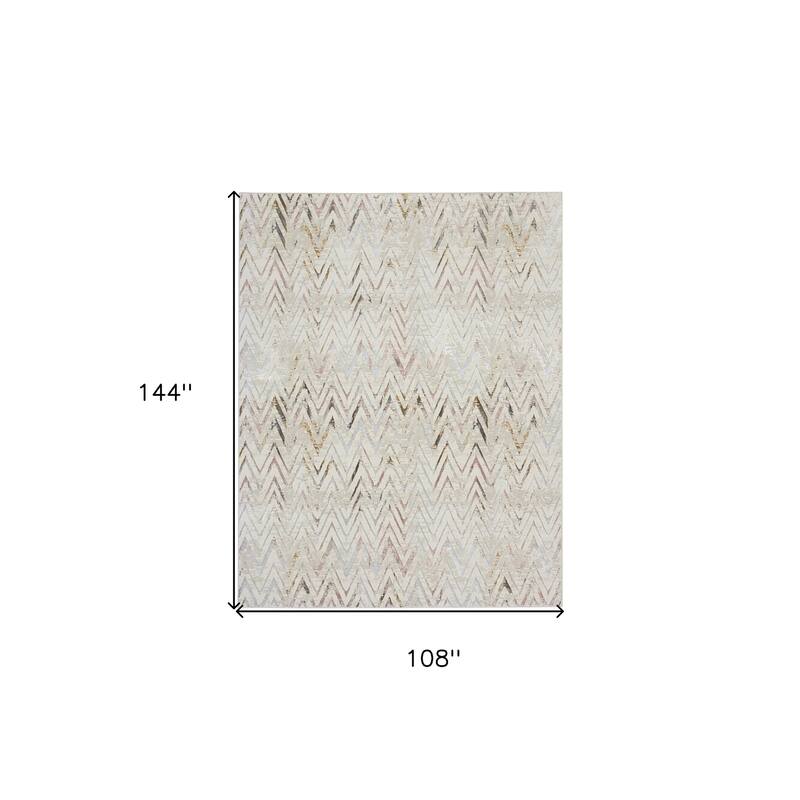 Power Loomed Distressed Modern Non Skid Stain Resistant Area Rug - 144' X '108' X '0.39