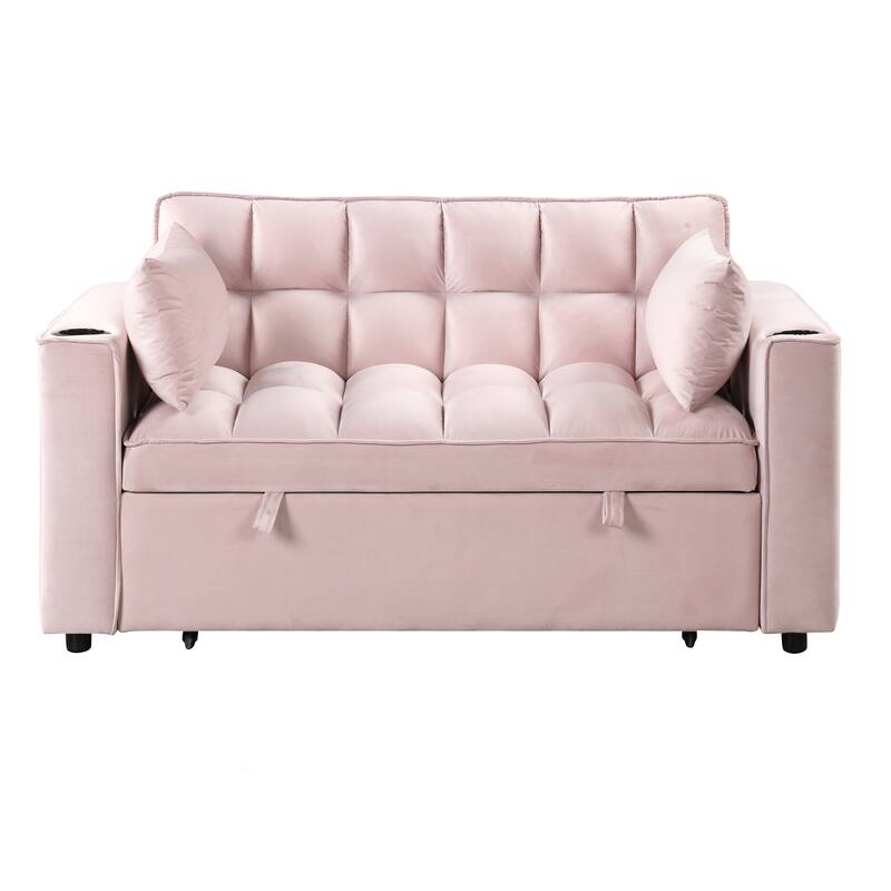 Multi functional Sofa Bed with Cup Holder and USB Port for Living Room