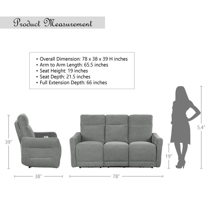 Rowe 2-Piece Power Reclining Living Room Set