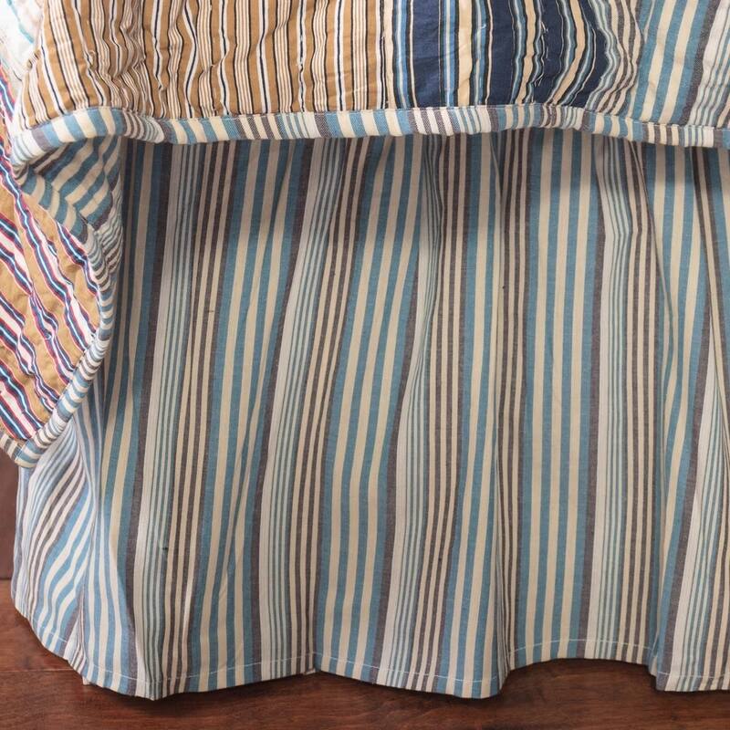 William Cotton Multicolor Striped 3 Piece Bed Skirt