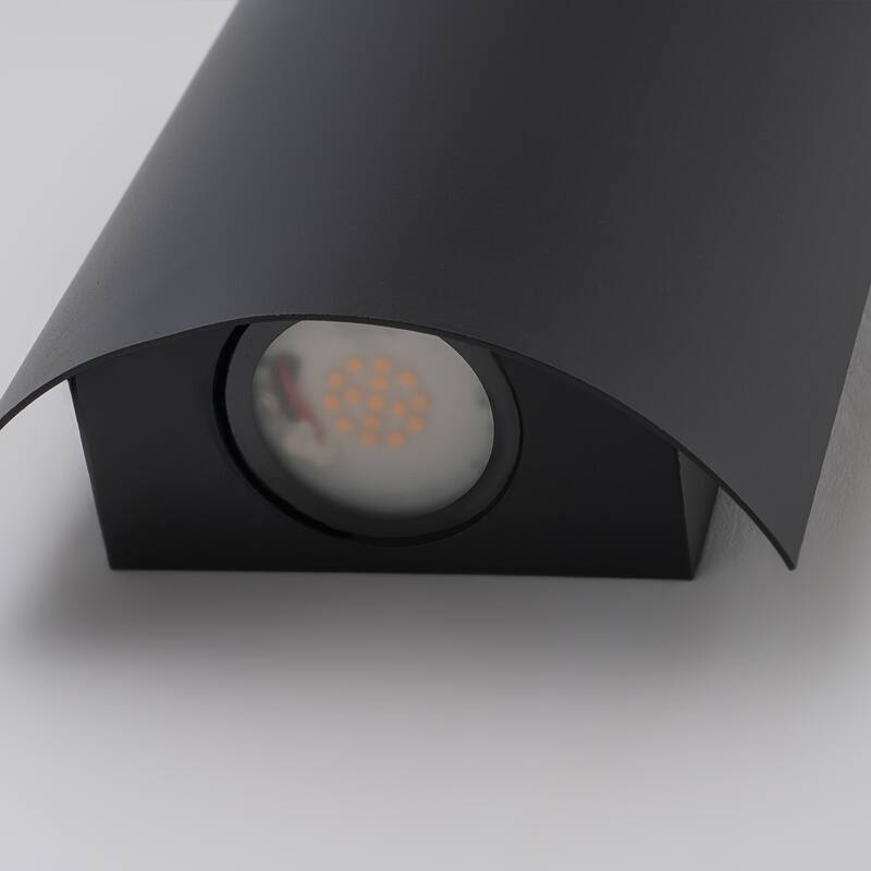 2-Light Black Dimmable Modern LED Outdoor Wall Sconce