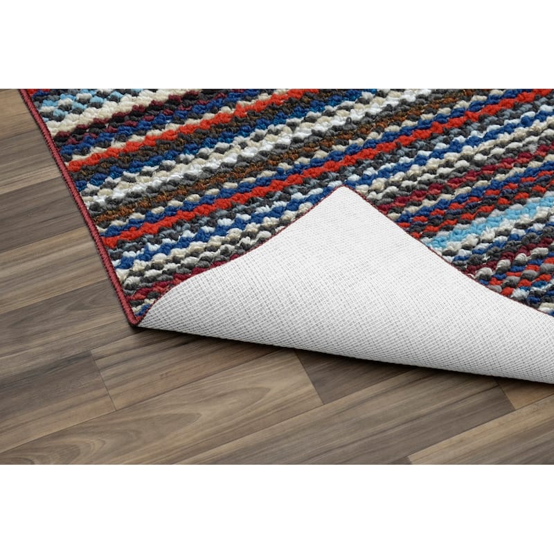 Garland Rug Carnival Striped Durable Indoor Area Rug